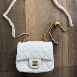 NEW White Purse Shoulder Strap 7"x6"x3"